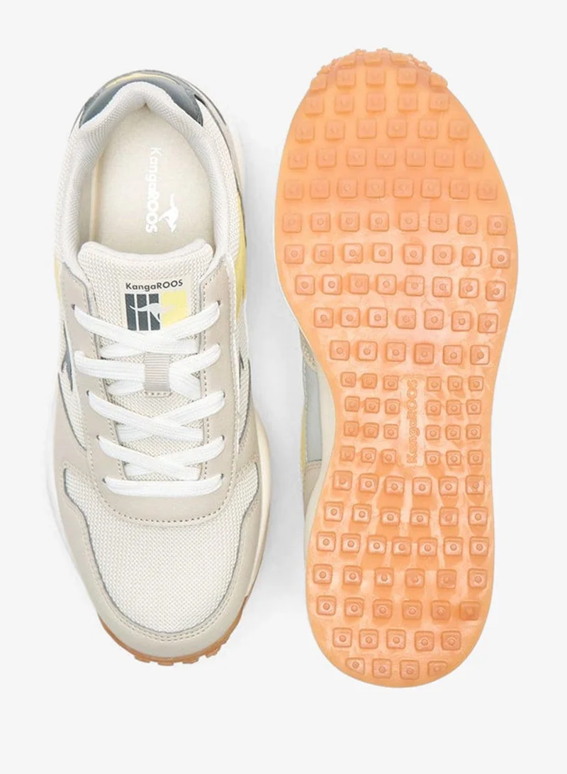 kangaROOS BEIGE Women's Panelled Sports Shoes with Lace-Up Closure for Women | Best Price UAE
