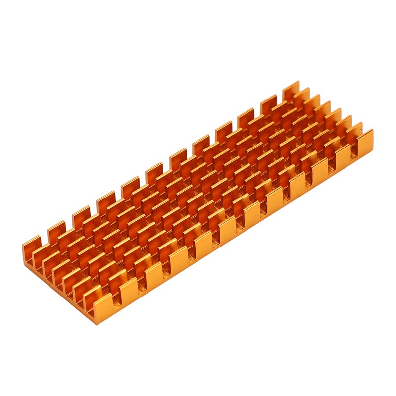 M.2 SSD Heat Sink: Golden Aluminum Construction - Nanoscale Thermal Silica Gel For Enhanced Heat Conduction Compact Lightweight Design For Desktop PCIE 2280 SSDs - Image 4