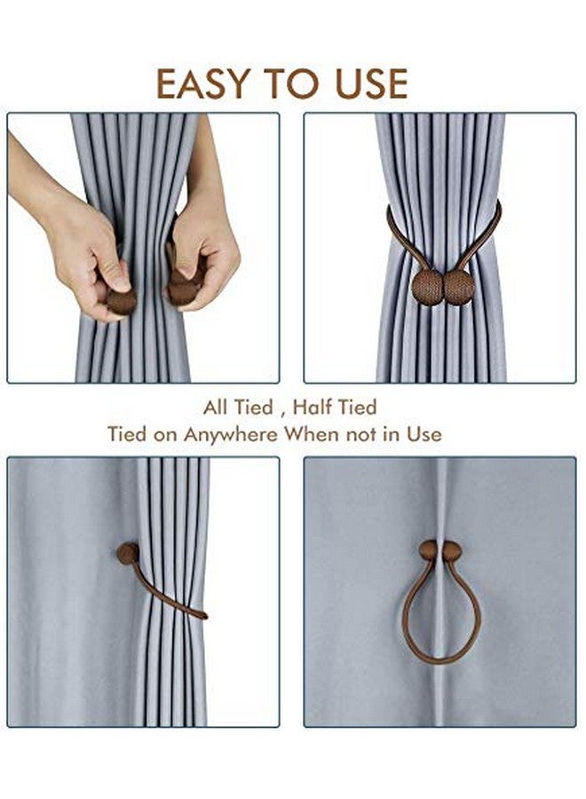 Home-Cloud أربطة ستائر مغناطيسية من هوم كلاود لتثبيت الستائر (زوج 2 قطعة، بني) - Image 5