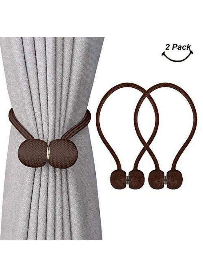 Home-Cloud أربطة ستائر مغناطيسية من هوم كلاود لتثبيت الستائر (زوج 2 قطعة، بني) - Image 2