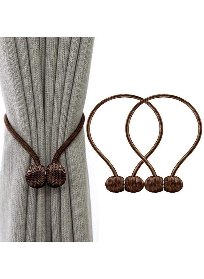 Home-Cloud أربطة ستائر مغناطيسية من هوم كلاود لتثبيت الستائر (زوج 2 قطعة، بني) - Image 1