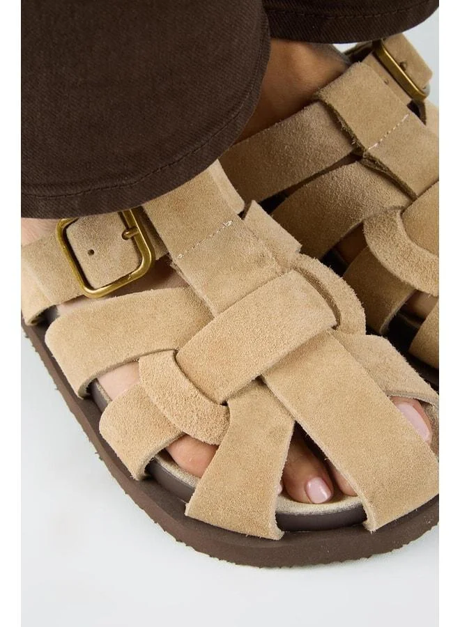 Manijero  Benito Women's Genuine Leather Buckle Cage Sand Sandals. for Women | Best Price UAE