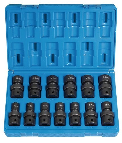 Grey Pneumatic 1313UM 12 Drive 13Piece Standard Length Metric Universal Socket Set
