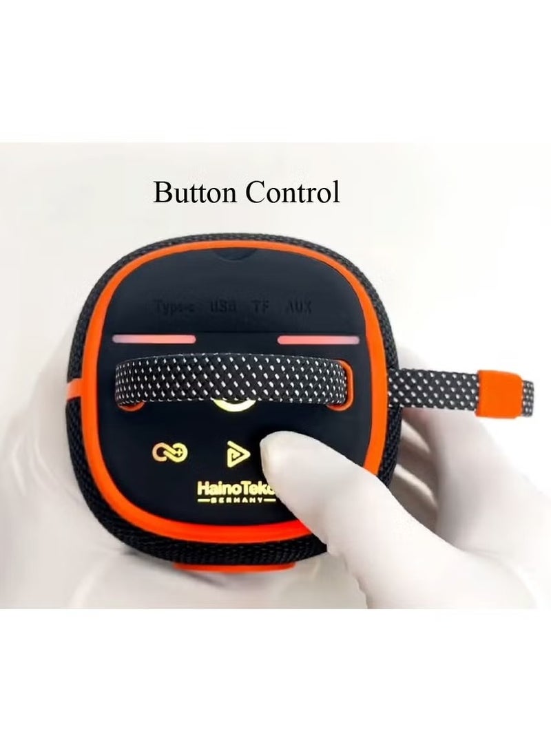 Haino Teko "Germany S43 Portable Bluetooth Speaker with Button Control & RGB Color Lights | Powerful Sound, Deep Bass, Customizable LED Lighting | Rechargeable, Easy-to-Use Speaker for Parties, Outdoor Activities & Indoor Use – Blue" - Image 4