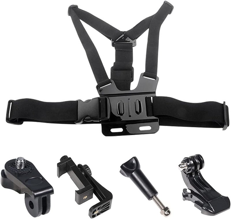 AngelReally Chest Harness Mount Adjustable Chest Strap Belt with J Hook Compatible with Gopro Hero 8 7 6/AKASO/Apeman/DBPOCampark/VanTop/Dragon Touch 4k Action Cameras Accessories (Camera Not Included) - Image 1