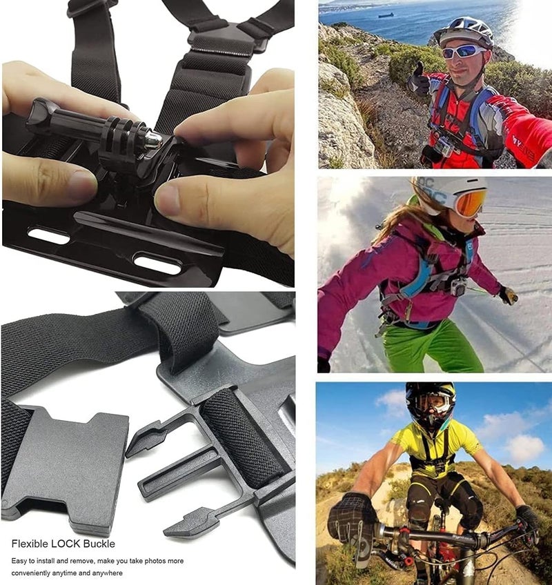 AngelReally Chest Harness Mount Adjustable Chest Strap Belt with J Hook Compatible with Gopro Hero 8 7 6/AKASO/Apeman/DBPOCampark/VanTop/Dragon Touch 4k Action Cameras Accessories (Camera Not Included) - Image 4