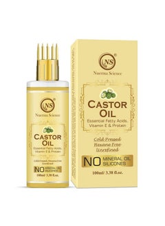 Nuerma Science Premium Castor Hair Oil 100% Pure With Comb Applicator For Healthy Strong Hair & More Deep Root Nourishment100Ml  - Image 1