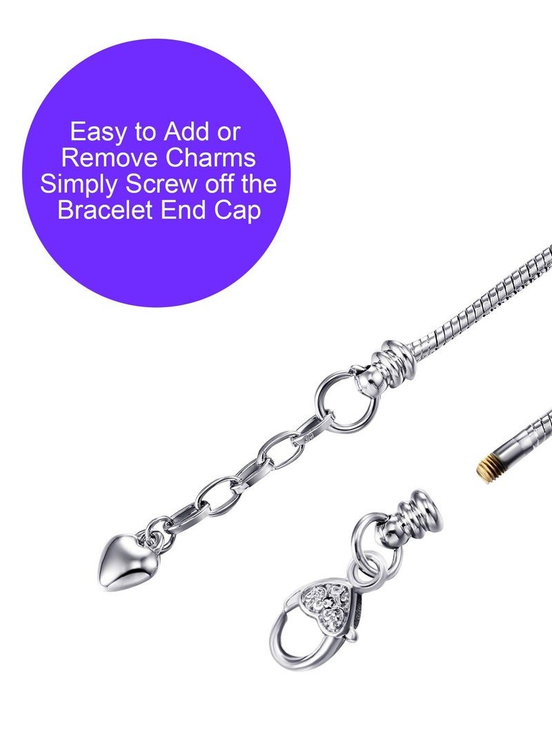 SOLARAE Unicorn Sparkly Crystal Charm Bracelet Bangle with Gift Box Set for Girl Lady - Image 3