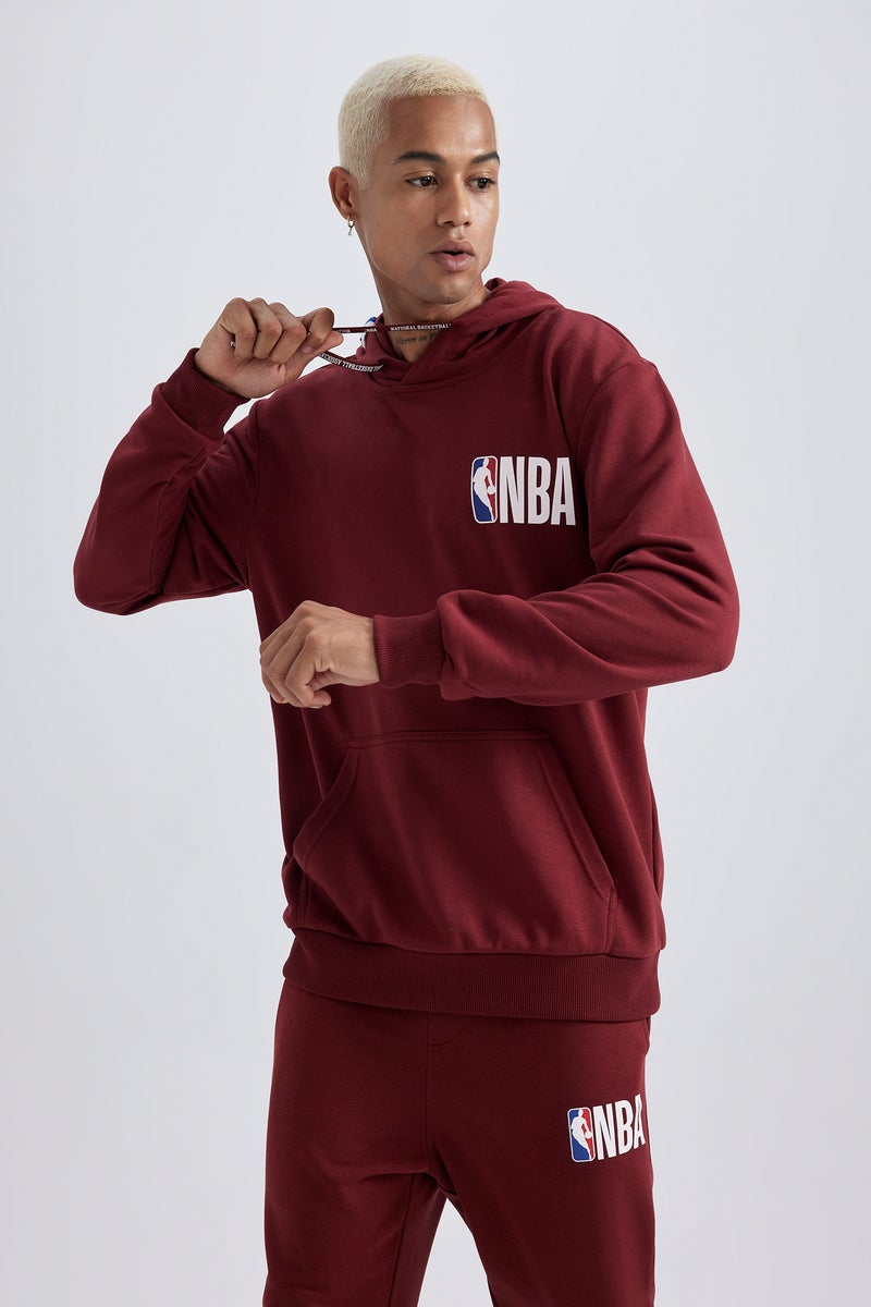 DeFacto Man DeFactoFit NBA Wordmark Standard Fit Hooded Sweatshirt  - Image 2