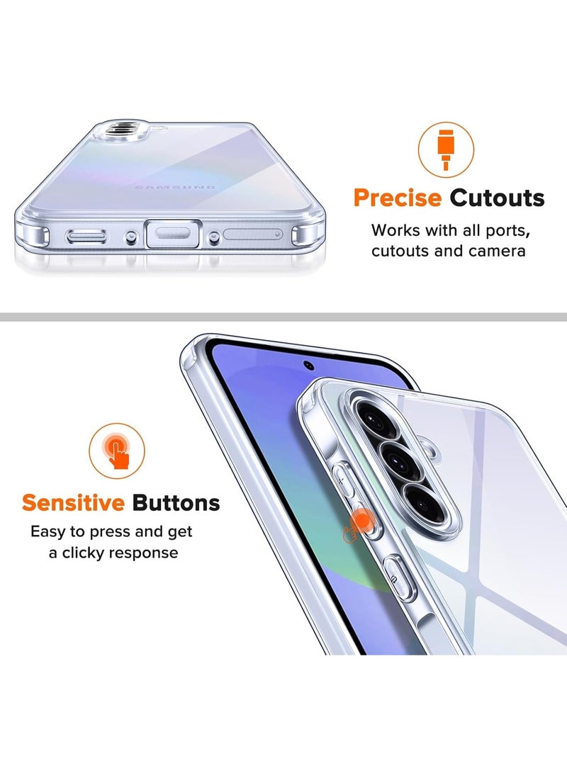 Case Compatible with Samsung Galaxy A56/A36, Case Crystal Clear Soft TPU Gel Case Flexible Silicone Anti-Scratch Camera Protection Transparent TPU Cover - Clear - Image 4