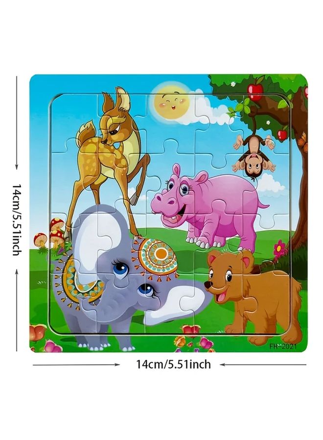 Wooden Deer Elephant Puzzle Educational Animal Jigsaw Game Gift for Kids Ages 3 6 Years - Image 2