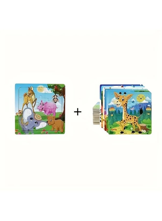 Wooden Deer Elephant Puzzle Educational Animal Jigsaw Game Gift for Kids Ages 3 6 Years - Image 5