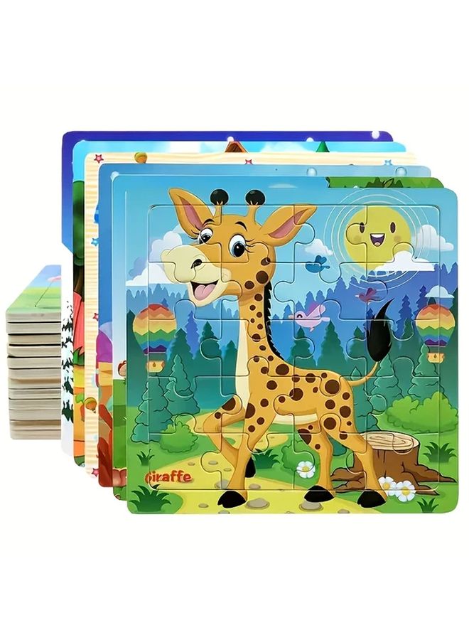 Wooden Deer Elephant Puzzle Educational Animal Jigsaw Game Gift for Kids Ages 3 6 Years - Image 3