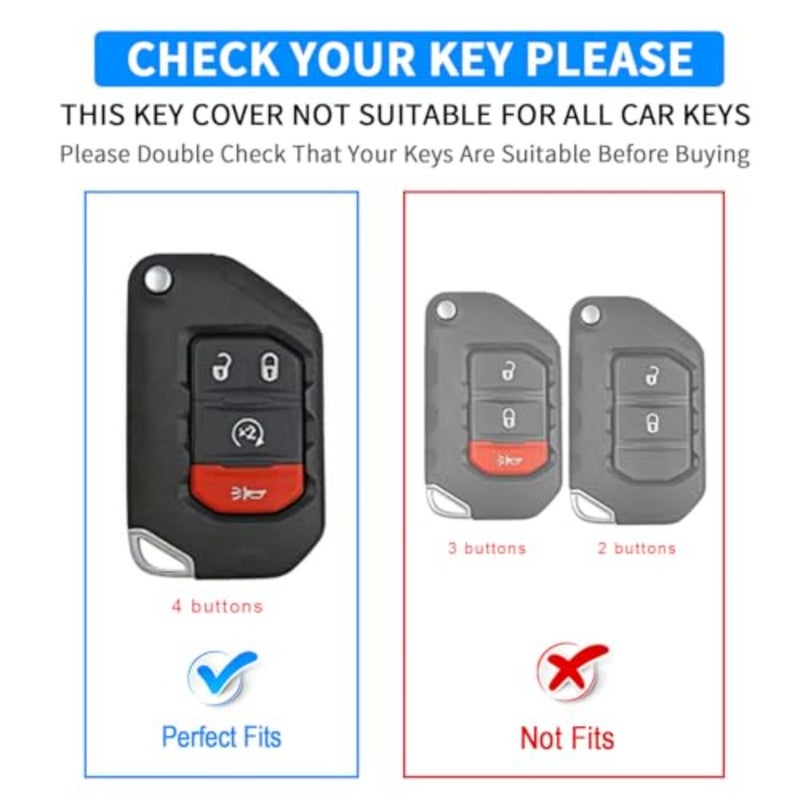 for Jeep Key Fob Cover with Keychain Compatible with Jeep Wrangler JLU JL Gladiator Rubicon JT Car Flip Key pink - Image 2