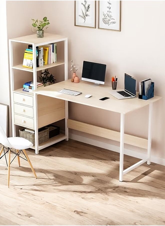 Beauenty - Metal Frame Computer Desk with 3 Drawers Gaming Desk for Bedroom Office - Image 1