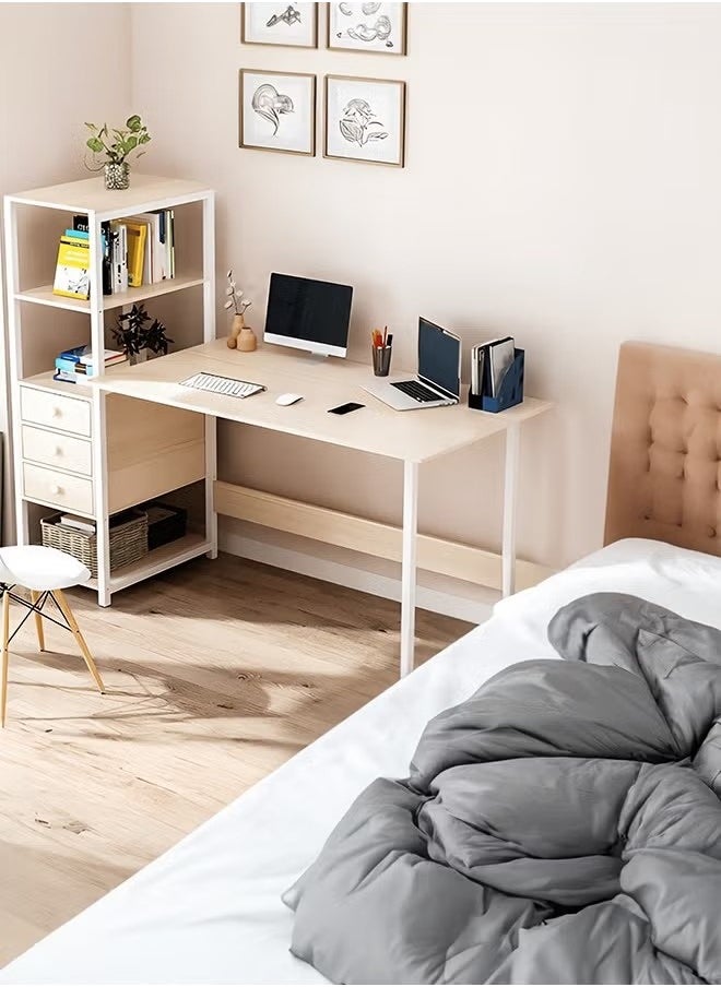 Beauenty - Metal Frame Computer Desk with 3 Drawers Gaming Desk for Bedroom Office - Image 1