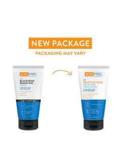 AcneFree Acne Free Salicylic Acid Exfoliating Face Scrub, 2% BHA Blackhead Remover & Acne Treatment, Deep Cleanse with Charcoal & Jojoba Beads, Gentle Exfoliation with Ginger & Oats, 5 Ounce  - Image 2