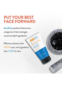 AcneFree Acne Free Salicylic Acid Exfoliating Face Scrub, 2% BHA Blackhead Remover & Acne Treatment, Deep Cleanse with Charcoal & Jojoba Beads, Gentle Exfoliation with Ginger & Oats, 5 Ounce  - Image 3