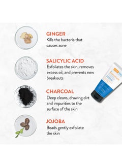 AcneFree Acne Free Salicylic Acid Exfoliating Face Scrub, 2% BHA Blackhead Remover & Acne Treatment, Deep Cleanse with Charcoal & Jojoba Beads, Gentle Exfoliation with Ginger & Oats, 5 Ounce  - Image 5