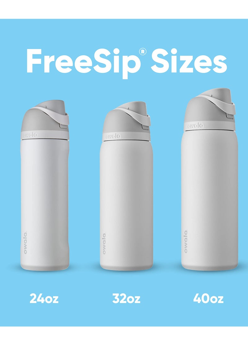 Owala Owala FreeSip Insulated Stainless Steel Water Bottle with Straw for Sports and Travel, BPA-Free, 24-oz, Shy Marshmallow  - Image 5