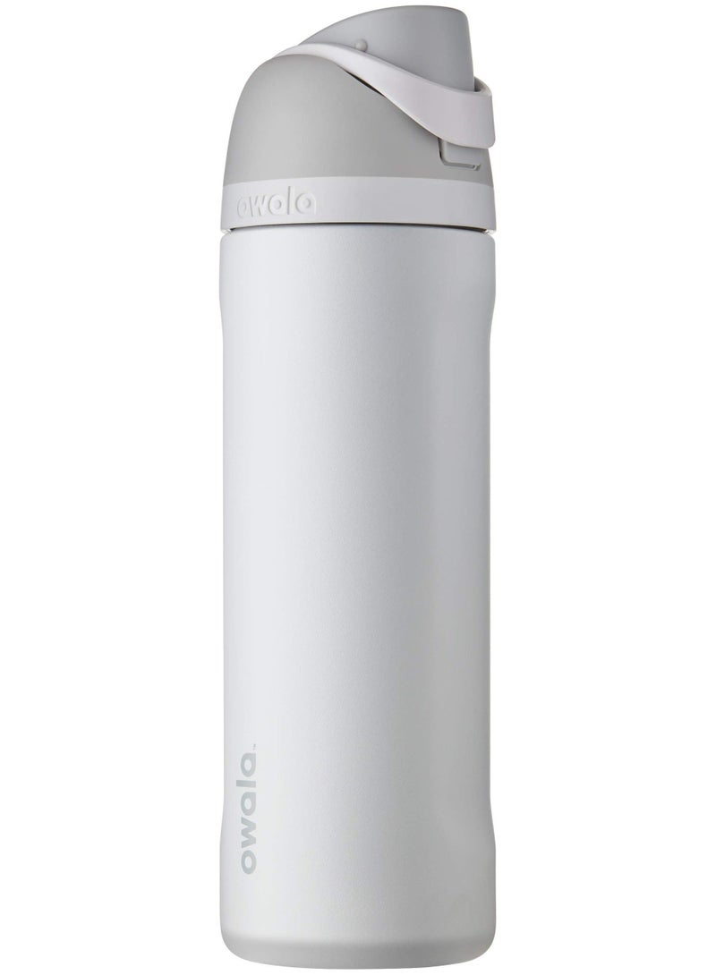 Owala FreeSip Insulated Stainless Steel Water Bottle with Straw for Sports and Travel, BPA-Free, 24-oz, Shy Marshmallow - Image 1