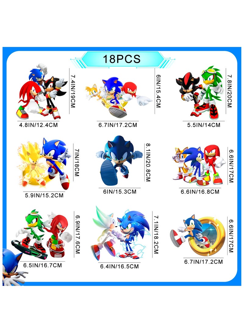 ILovhaprty Sonic Centerpieces, 9pcs 3D Sonic Birthday Party Table Centerpieces Set - Sonic Party Centerpieces, Sonic Honeycomb Centerpieces & Sonic Themed Centerpieces for Sonic Party or Sonic Table Decorations - Image 3