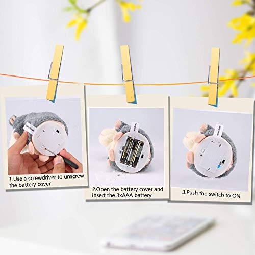 Qwifyu Talking Hamster, Interactive Stuffed Plush Animal Talking Toy Cute Sound Effects with Repeats Your Said Voice, Best Buddy for Kids Gift Age 3+ (Brown) - Image 4