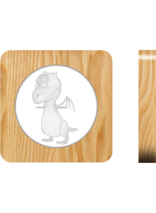 NIBEMINENT 3D Wooden Dinosaur Table Lamp Warm White 19x19x30cm - Image 1