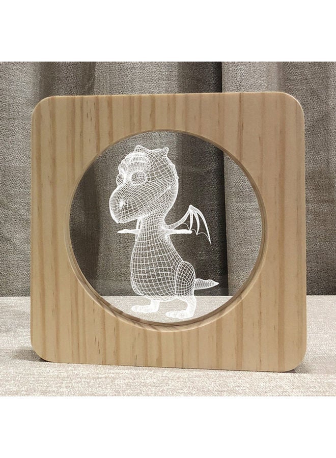 NIBEMINENT 3D Wooden Dinosaur Table Lamp Warm White 19x19x30cm - Image 3