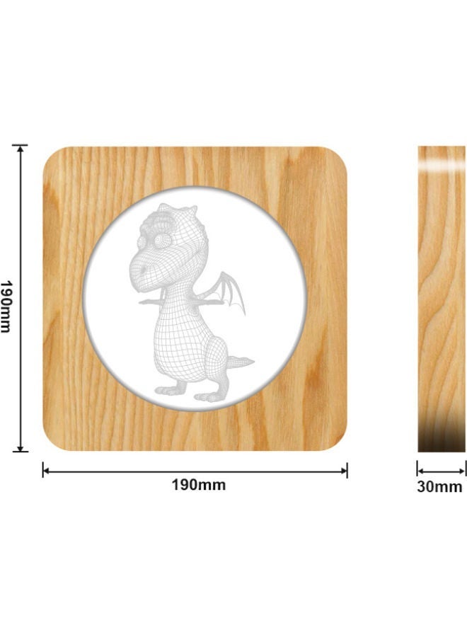 NIBEMINENT 3D Wooden Dinosaur Table Lamp Warm White 19x19x30cm - Image 2