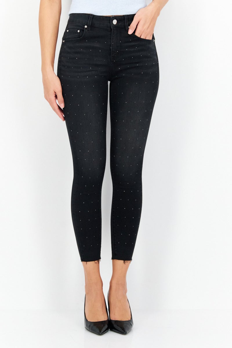 VERO MODA Women Regular Fit Textured Jean, Black  - Image 1