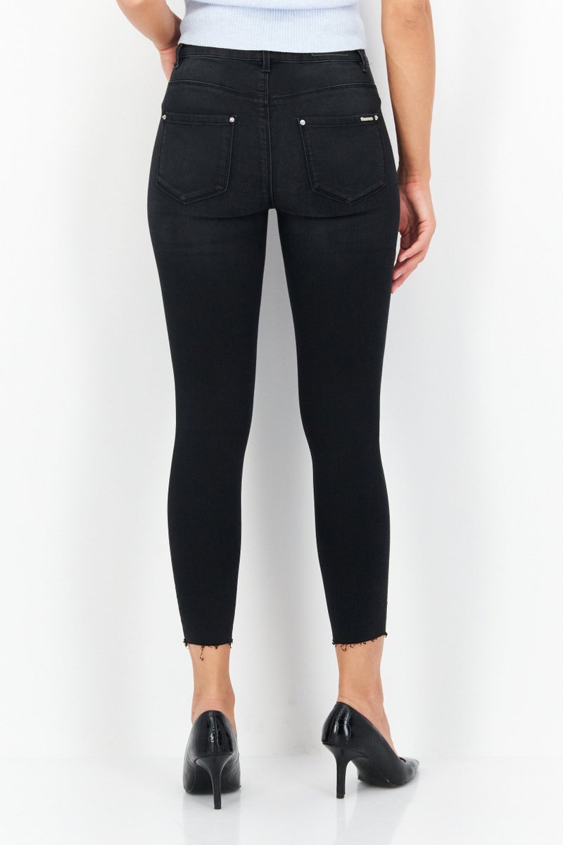 VERO MODA جينز منسق للنساء بتصميم محكم، أسود - Image 4