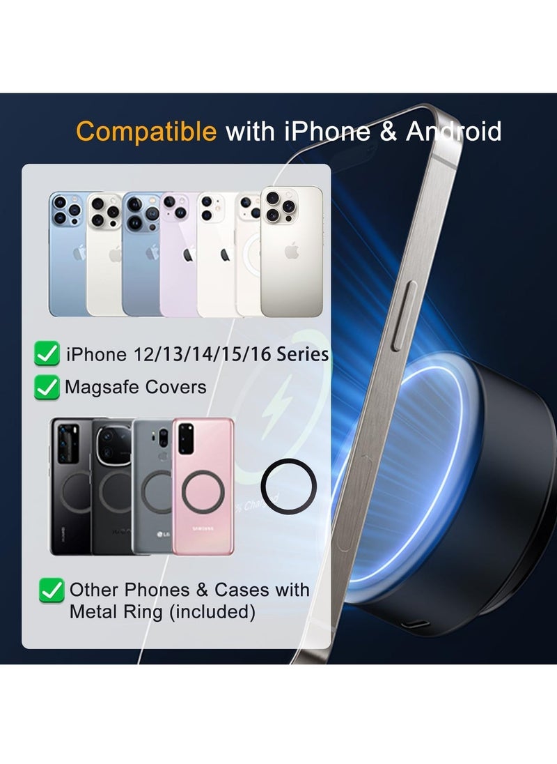 JAJEEK 15W Upgraded Vacuum Magnetic Wireless Charger Suction Phone Mount – Perfect for Car, Mirror, Gym, and Home Use, Fast Charging for iPhone 12/13/14/15/16 Series – Black - Image 4