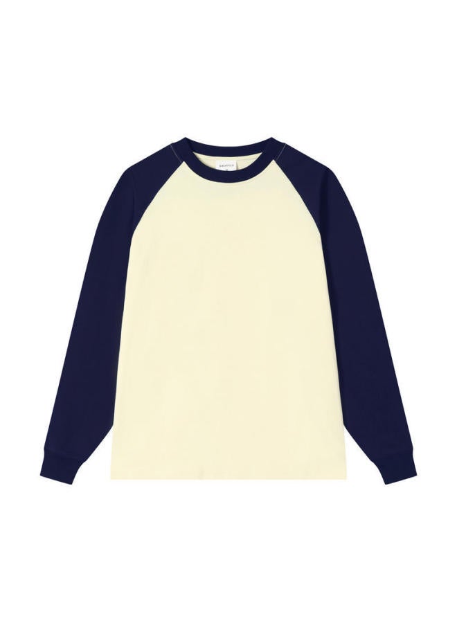 Tide 260g Heavy Cotton Loose Raglan Long Sleeve Round Neck T-shirt Class Uniform Activity T-shirt Logo Printed