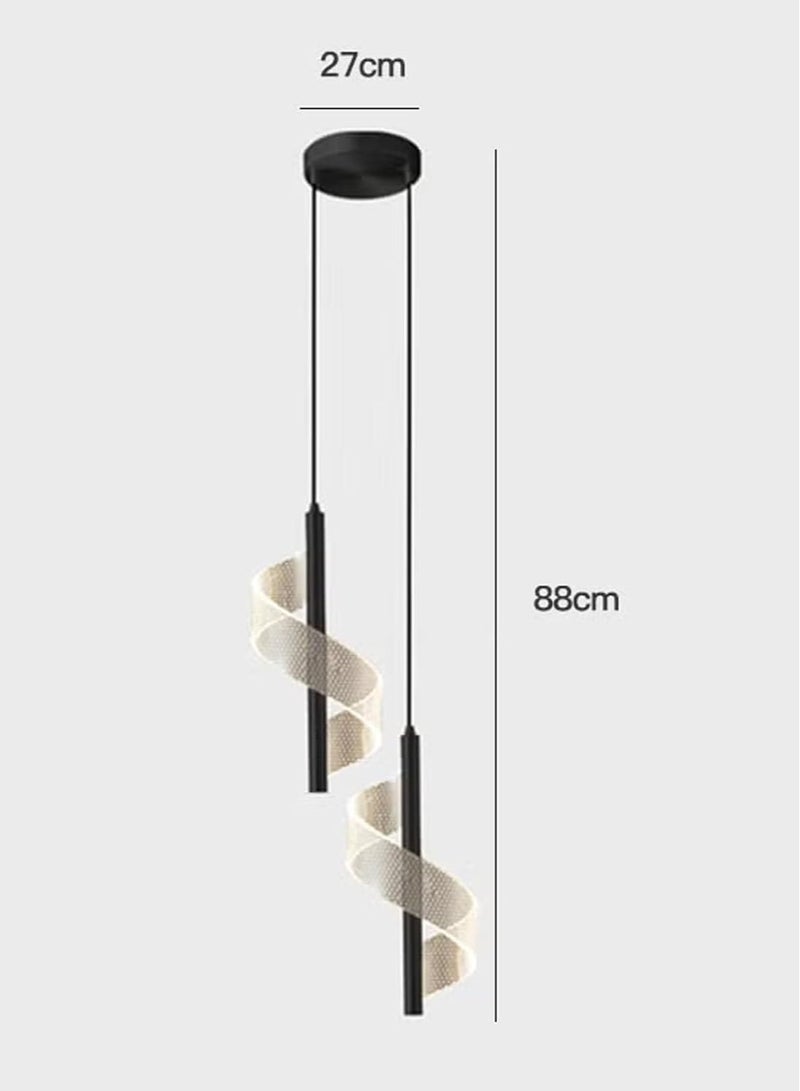 جوي لينك مصباح أكريليك معلق لغرفة النوم بجانب السرير، مصباح معلق LED بسيط وعصري، ثريا داخلية، مصابيح سقف معلقة لغرفة الطعام وغرفة المعيشة والممر والمطبخ (أسود) - Image 3
