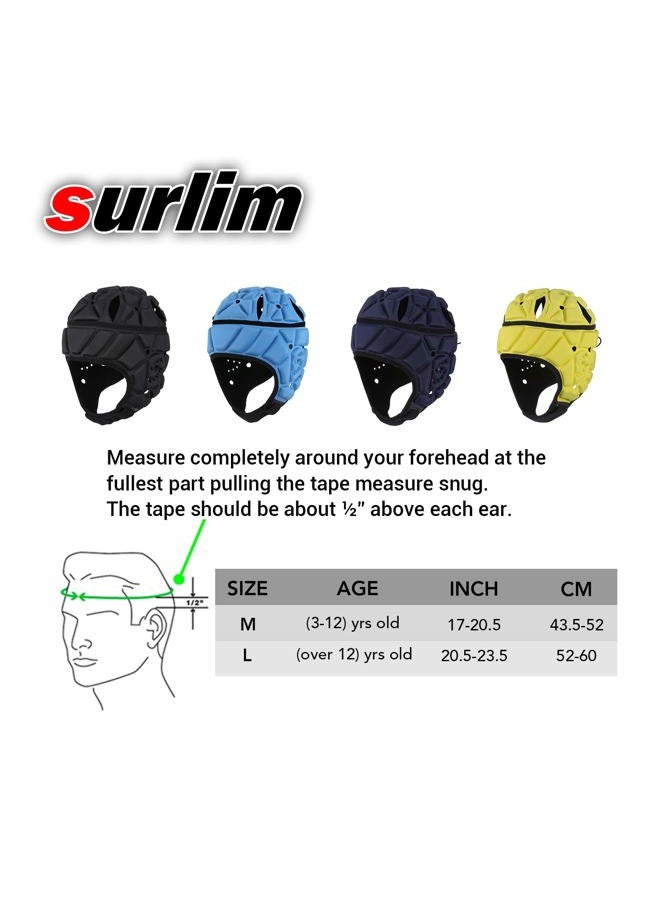 Surlim Soft Helmet Flag Football Rugby Helmet Scrum Cap Soft Shell Helmet Soccer Headgear for Youth Adults (Black, Large) - Image 2