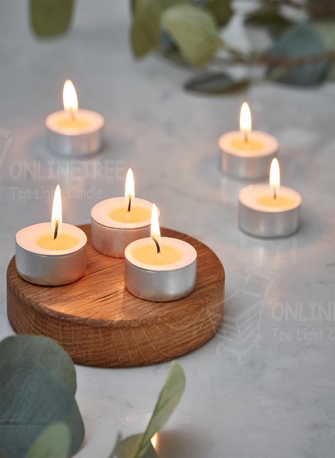ONLINETREE Online Tree Unscented Colored Wax Tealight Candles - 100 Pieces | Long Burning (2-3 Hours) | Smokeless, Dripless, Refined Paraffin | White Candles for Office, Home, Pooja, and Special Events - Image 2