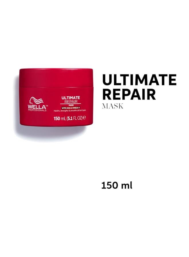 Wella Professionals Ultimate Repair Mask For Damaged Hair - Deeply Nourishes, Smooths And Reduces Frizz With Aha And Omega-9 (150 Ml) - Image 2