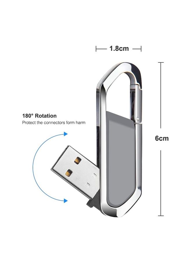 BURAQ 4GB Metallic Keychains Style USB 2.0 Flash Disk (Grey)(Grey) - Image 2