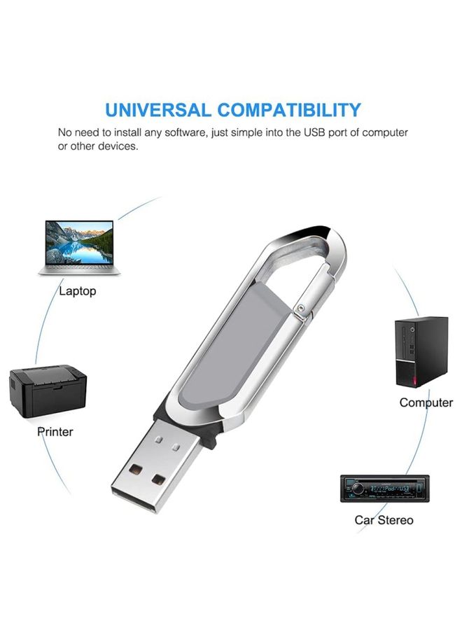 BURAQ 4GB Metallic Keychains Style USB 2.0 Flash Disk (Grey)(Grey) - Image 3