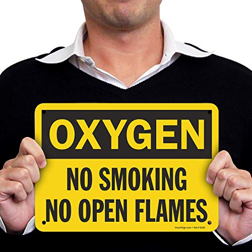 SmartSign - S-0574-PL-10 "Oxygen - No Smoking No Open Flames" Sign | 7" x 10" Plastic - Image 3
