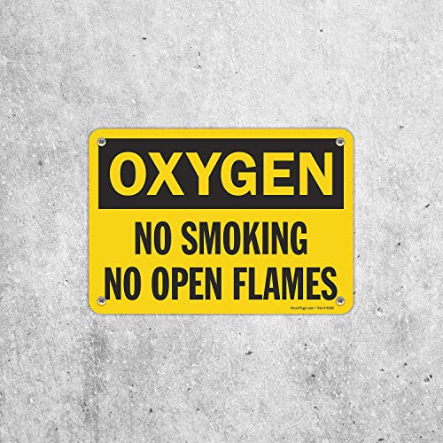 SmartSign - S-0574-PL-10 "Oxygen - No Smoking No Open Flames" Sign | 7" x 10" Plastic - Image 4