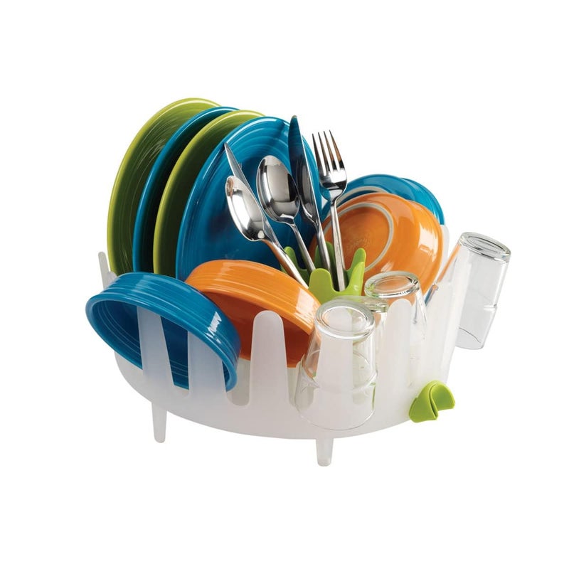 Chef'n Plastic 401-281-004 DishGarden Dish Rack, 14 x 13.25 x 6.5 inches, White/Green - Image 5