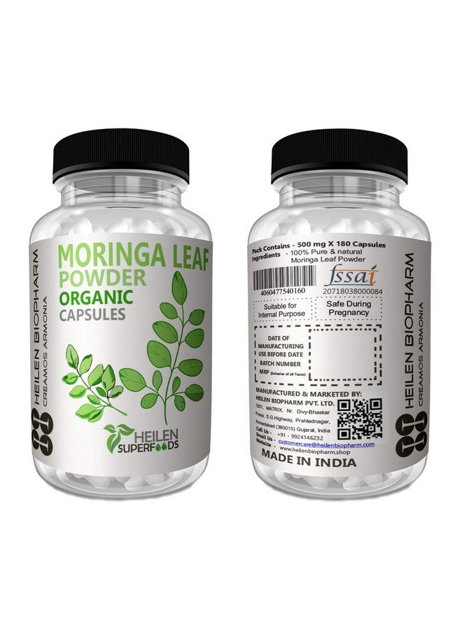 Heilen Biopharm Heilen Biopharm Moringa Leaf Powder Capsules For Health Improvement - 500 mg x 180 Per Bottle Pack of 1  - Image 5