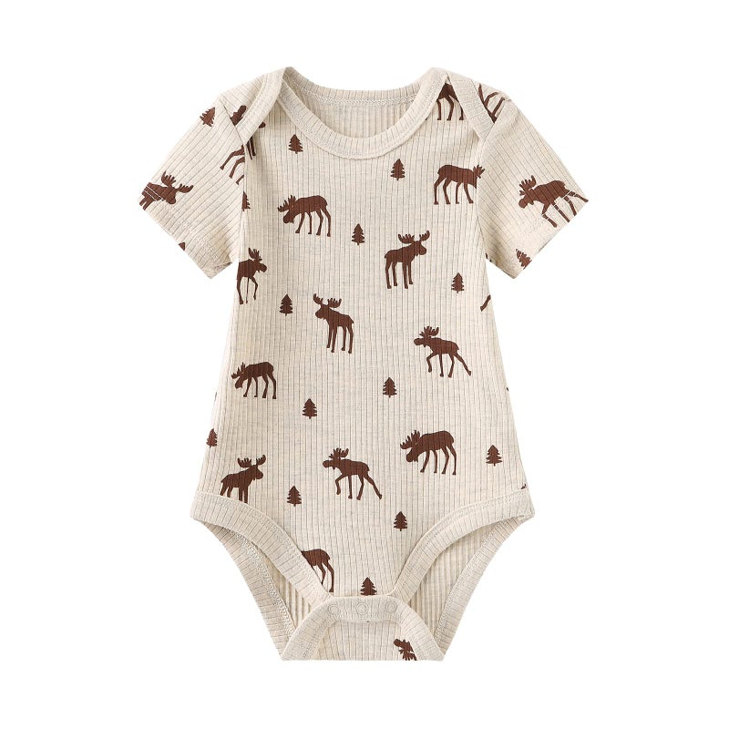 MAMIMAKA Baby Short Sleeve Bodysuit Cotton Baby Clothes Red One-Piece Vest,3-6 Months - Image 2