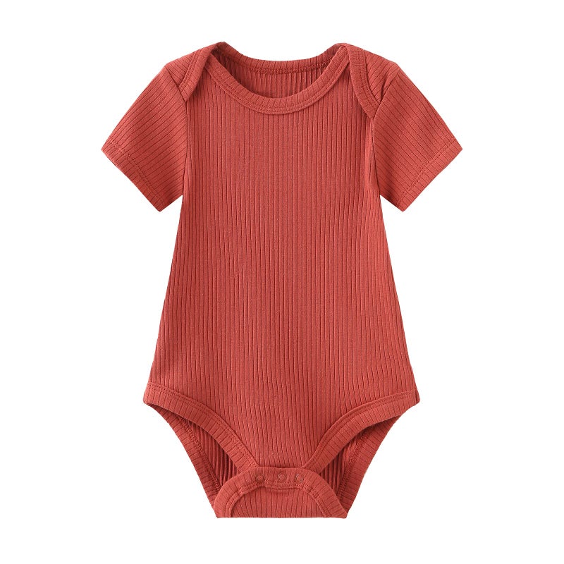 MAMIMAKA Baby Short Sleeve Bodysuit Cotton Baby Clothes Red One-Piece Vest,3-6 Months - Image 3