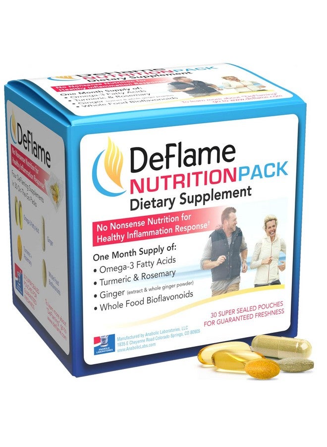 Anabolic Laboratories DeFlame Nutrition Pack Supplement - 30 Daily Multivitamin Packs - Omega 3 Fish Oil with EPA and DHA, Rosemary, Bioflavonoids, Ginger, Curcumin Turmeric Supplement - Image 1
