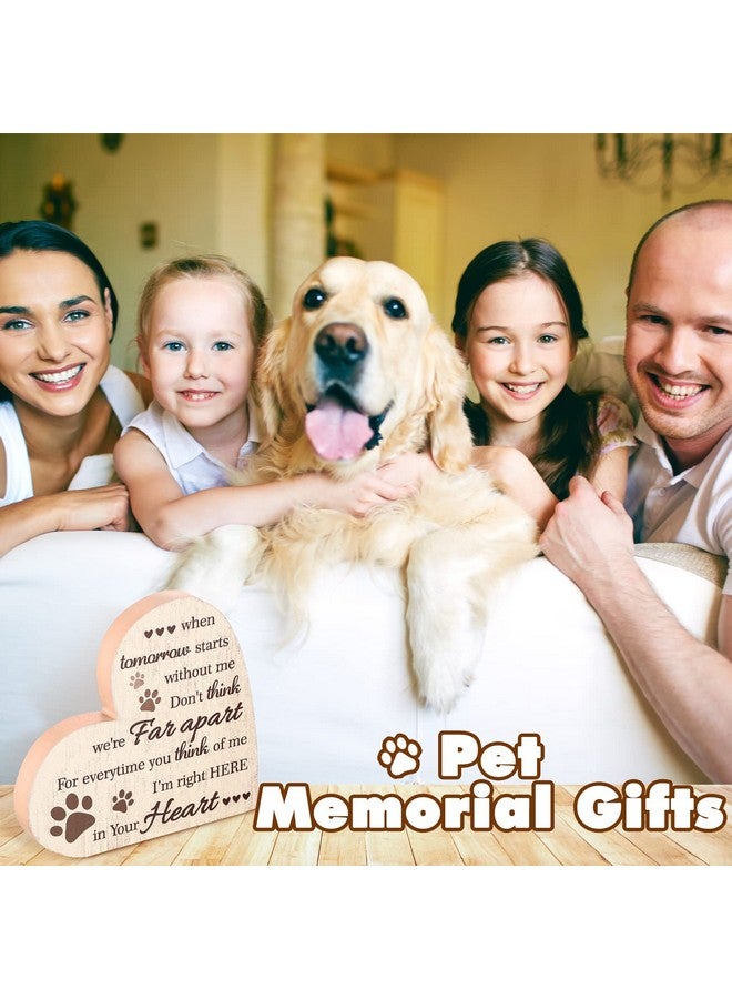 مايتيز هدايا تذكارية للحيوانات الأليفة، هدايا تذكارية لفقدان كلب أو قطة، هدايا تعازي، لافتة خشبية على شكل قلب مكتوب عليها "عندما يبدأ الغد بدوني"، لوحة خشبية لديكور الطاولة والمكتب (كاكي) - Image 3