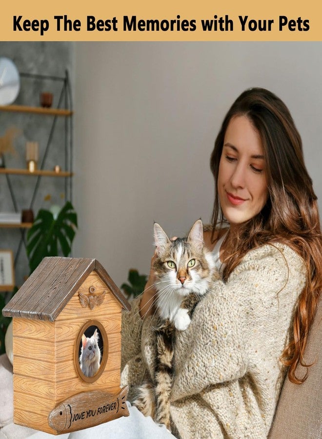 MFBJXC Pet Memorial Urns for Cat Ashes, Large Wooden Funeral Cremation Urns with Photo Frame, Cat Loss Sympathy Gifts, Pet Remembrance Gift - Image 5