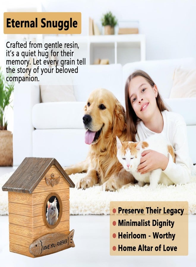 MFBJXC Pet Memorial Urns for Cat Ashes, Large Wooden Funeral Cremation Urns with Photo Frame, Cat Loss Sympathy Gifts, Pet Remembrance Gift - Image 3